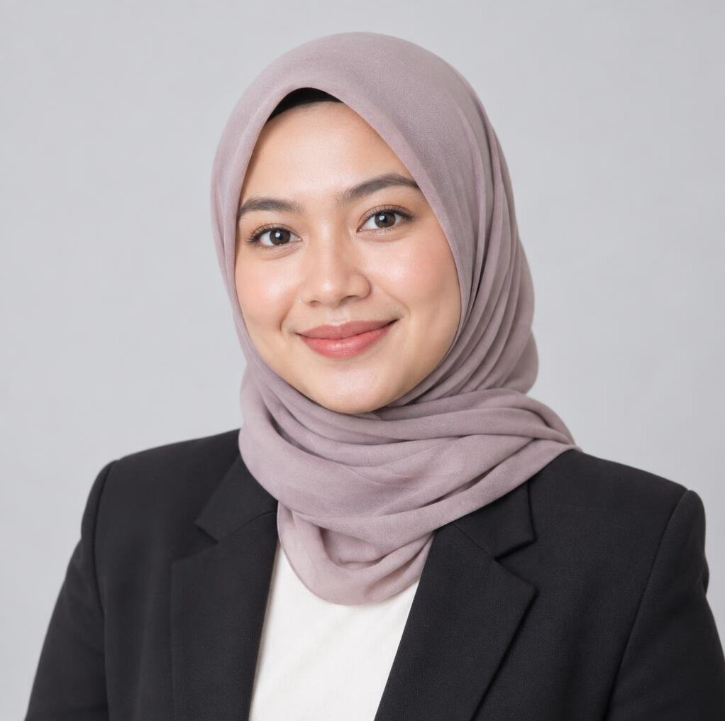 Studio portrait of a Malay woman wearing a hijab